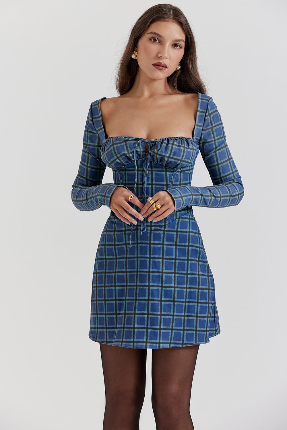 Stilla | Tartan Korset Minikjole