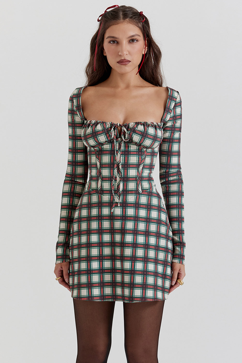 Stilla | Tartan Korset Minikjole