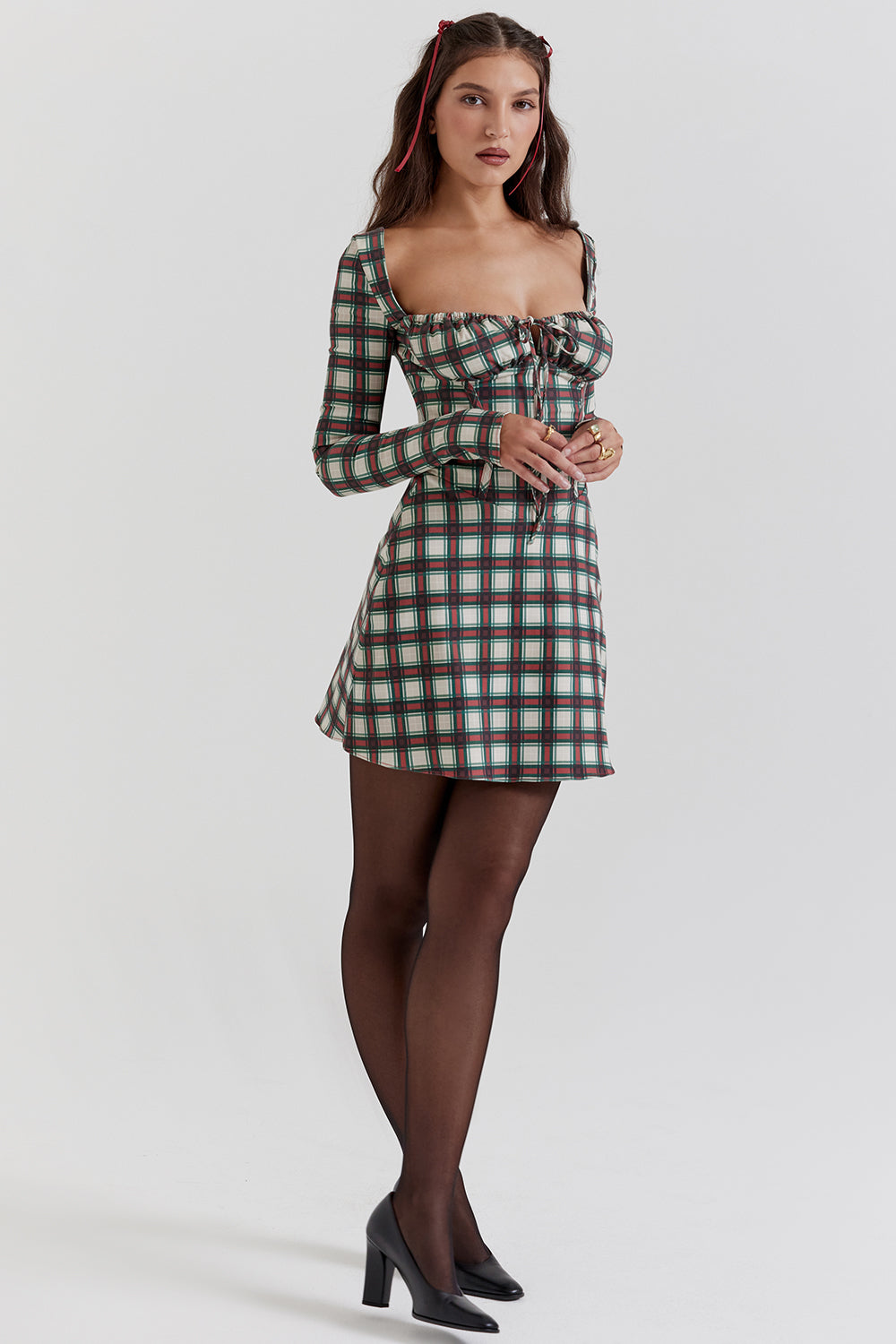 Stilla | Tartan Korset Minikjole