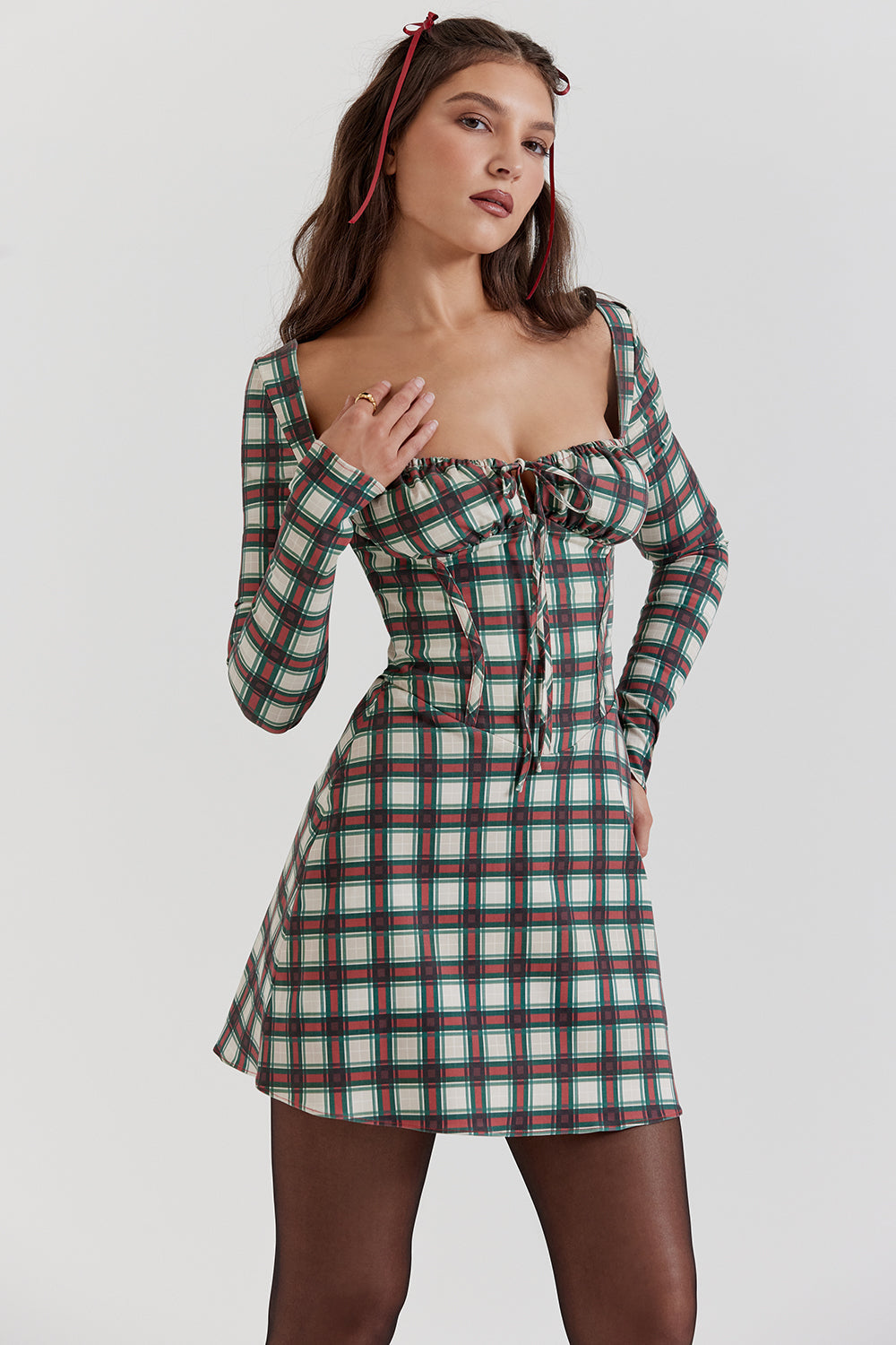 Stilla | Tartan Korset Minikjole