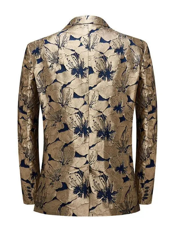Stilla | Herre Blazer - Guld Mønster Smoking Blazer