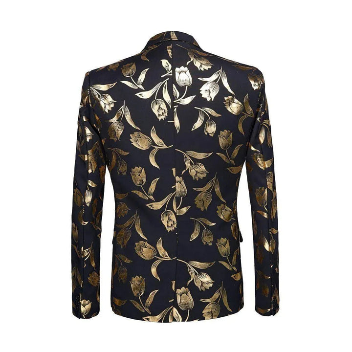 Stilla | Herre Blazer - Guld Tryk Fest Blazer