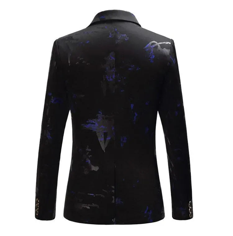 Stilla | Herre Blazer - Fest Blazer med blå tryk