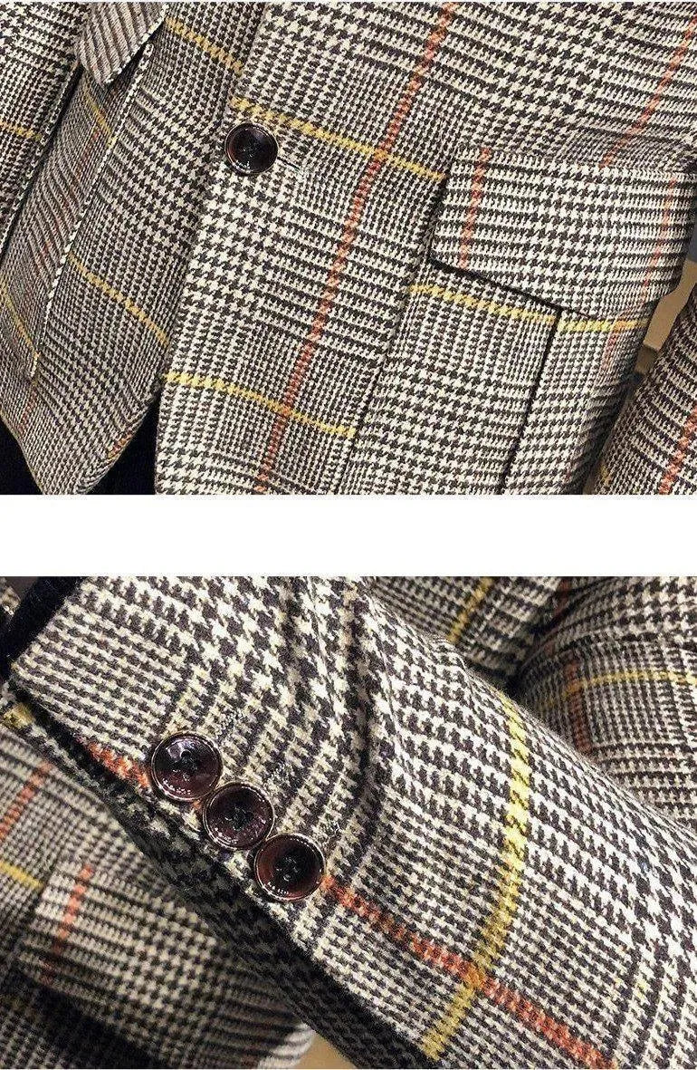Stilla | Herre Blazer - Tjekket Houndstooth Blazer