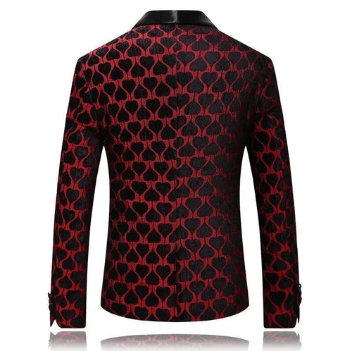 Stilla | Herre Blazer - Rød Reverskrave Smoking Blazer