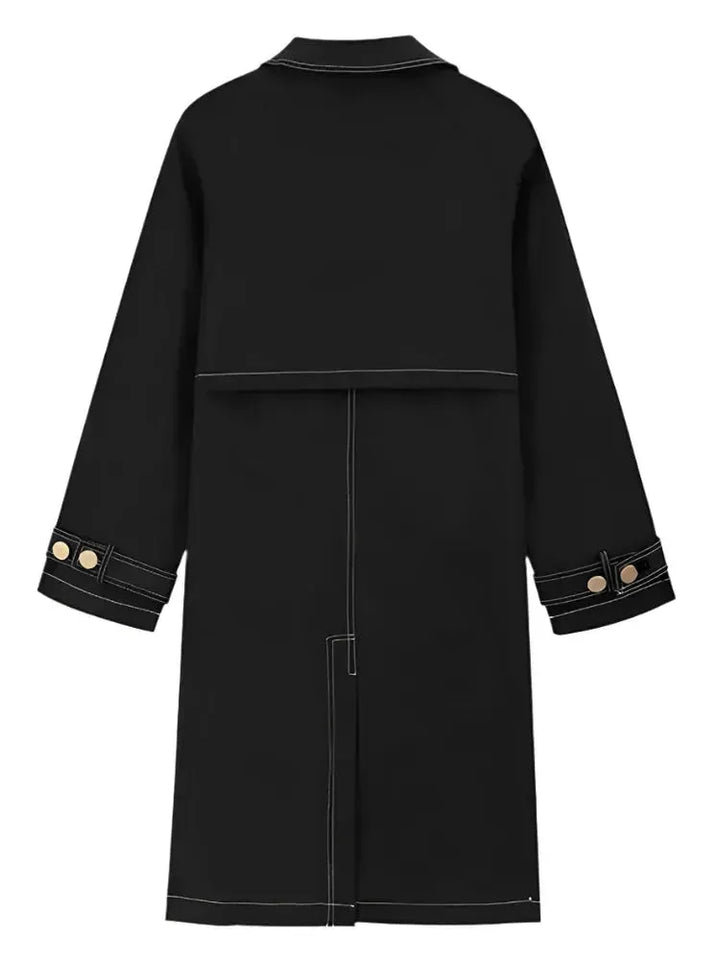 Stilla | Herrer Casual Løs Dobbeltknappet Trenchcoat