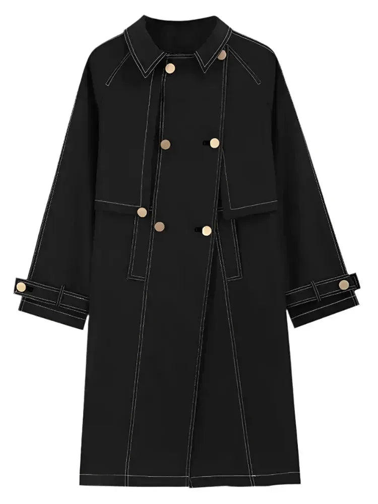 Stilla | Herrer Casual Løs Dobbeltknappet Trenchcoat