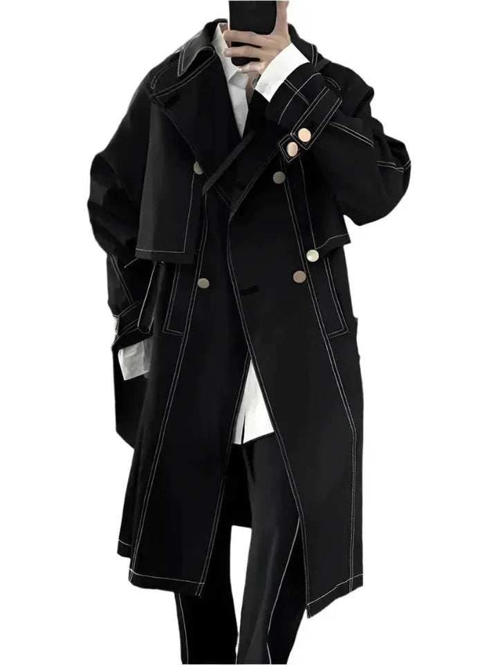 Stilla | Herrer Casual Løs Dobbeltknappet Trenchcoat