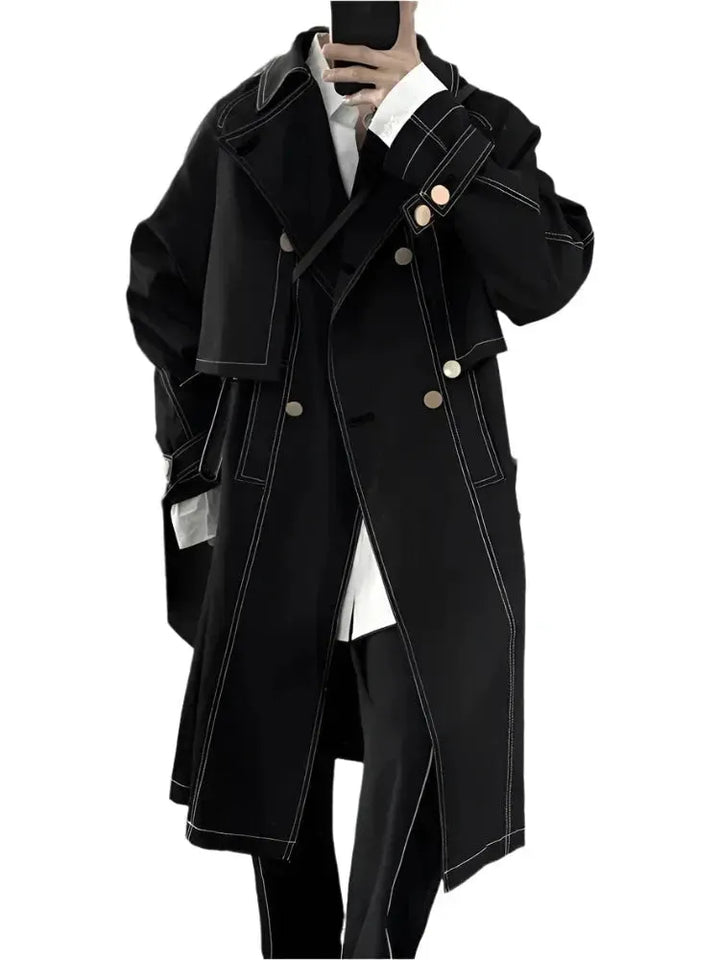 Stilla | Herrer Casual Løs Dobbeltknappet Trenchcoat