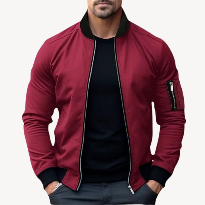 Stilla | Herre Klassisk Zip-Up Bomberjakke - Alsidig & Stilfuld