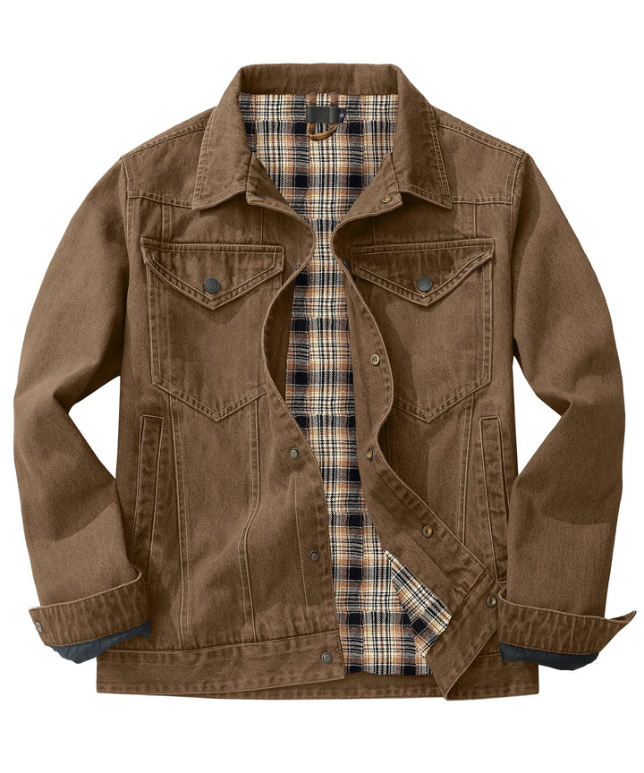 Stilla | Herre Denim Wandererjakke - Flannel fyldt