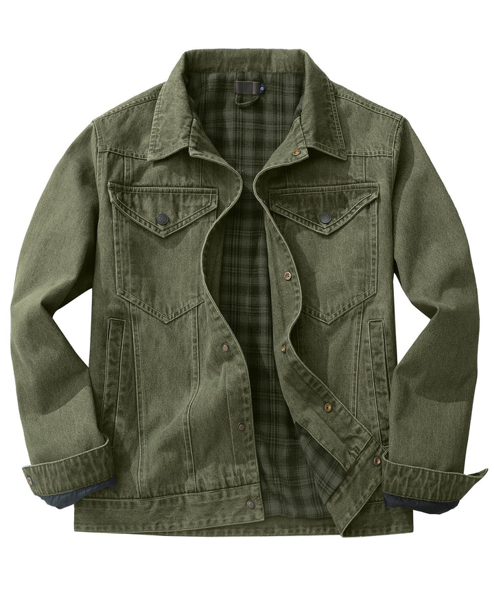Stilla | Herre Denim Wandererjakke - Flannel fyldt
