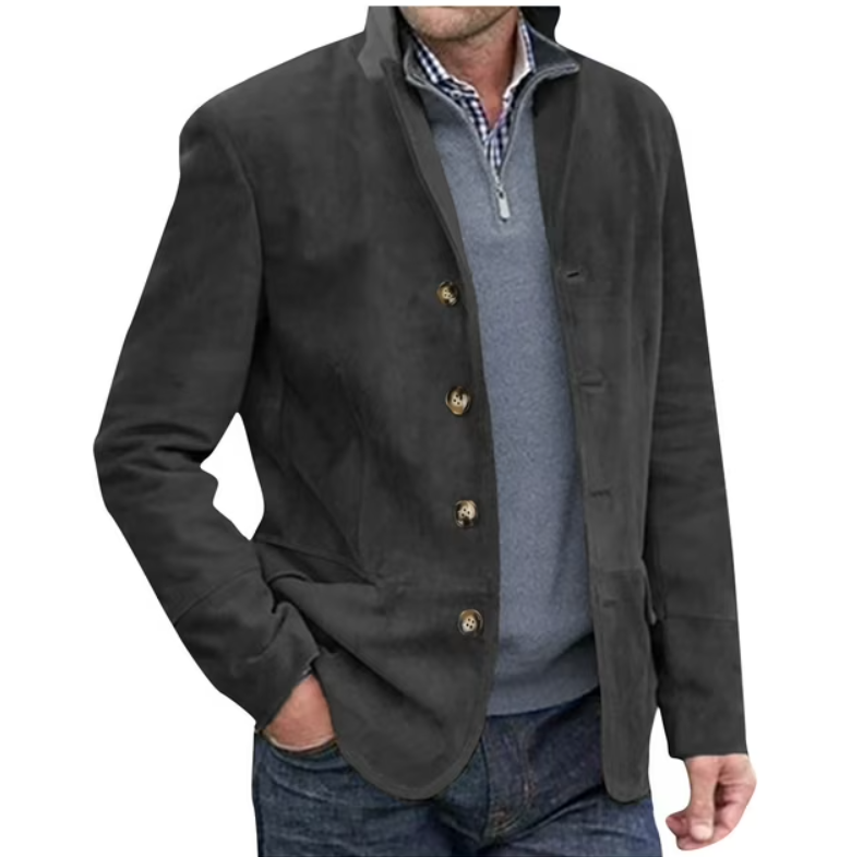 Stilla | Herre Suede Blazer Jakke, Blå & Brun, Elegant & Alsidig