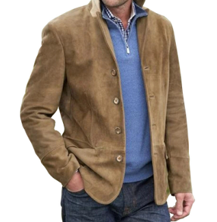 Stilla | Herre Suede Blazer Jakke, Blå & Brun, Elegant & Alsidig