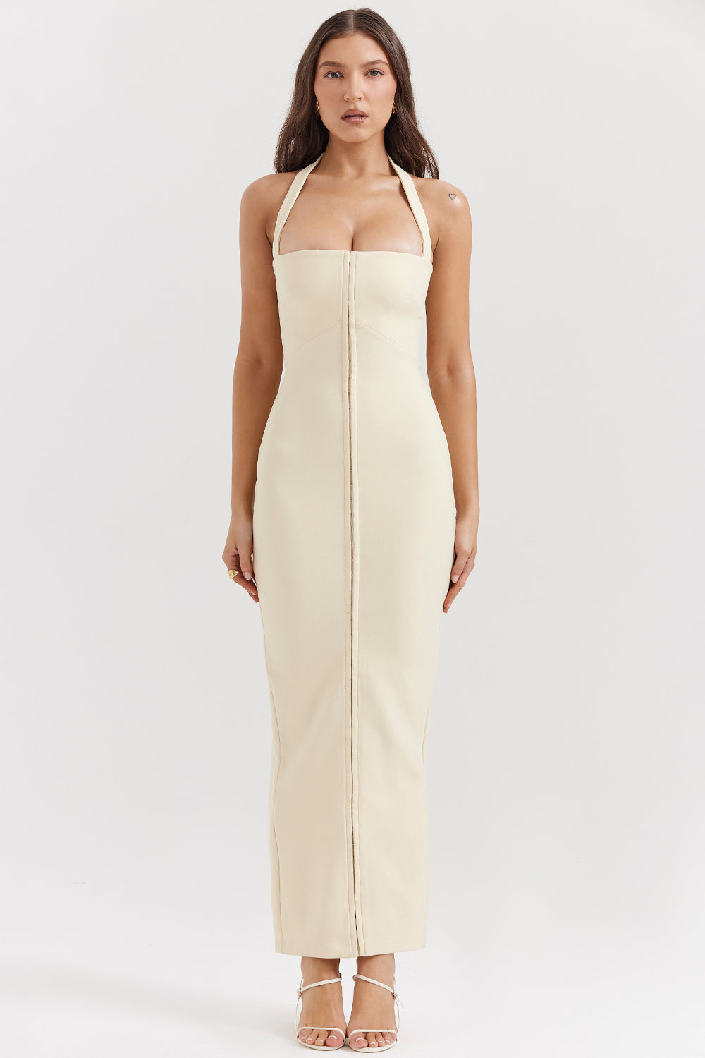 Stilla | Ecru Grime Maxi Kjole