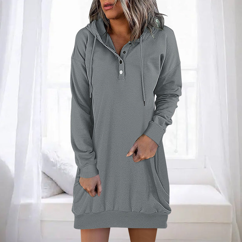 Stilla | Minimalistisk Lang Dame-Hoodie