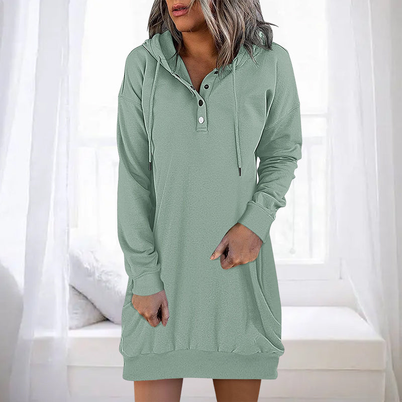 Stilla | Minimalistisk Lang Dame-Hoodie