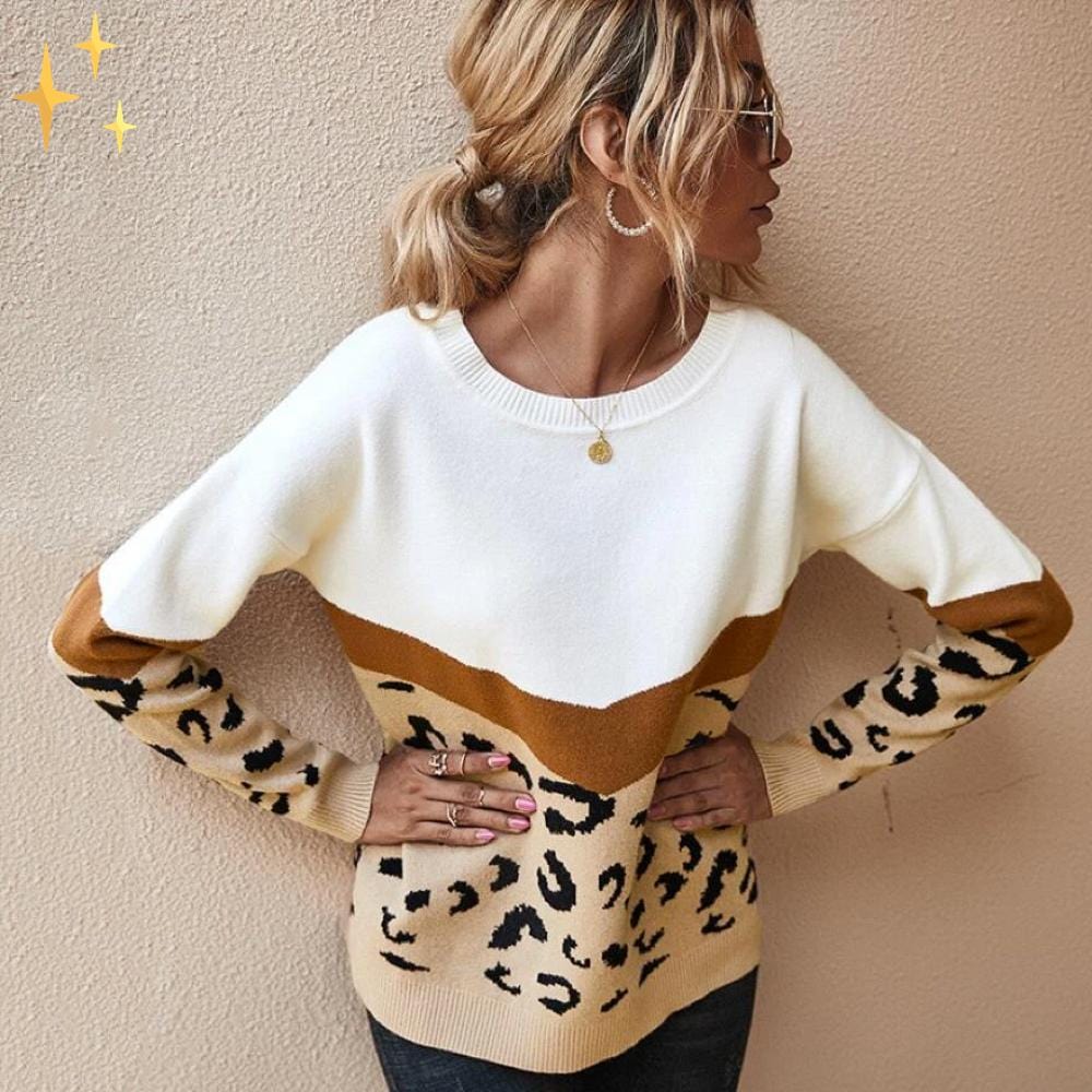 Stilla | Fashionabel Trøje Med Leopardmønster