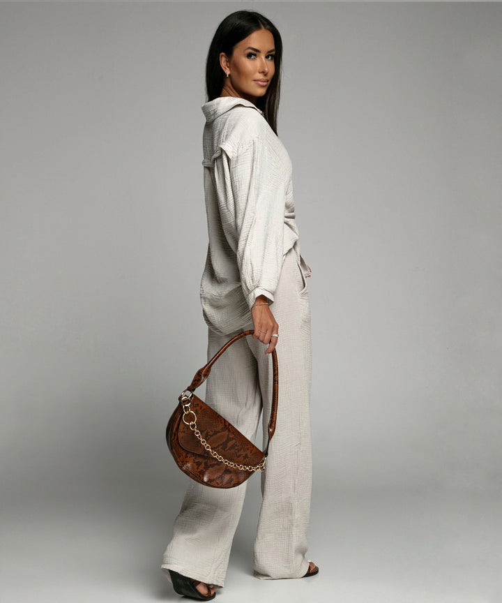 Stilla | Let Musselin Bluse Beige