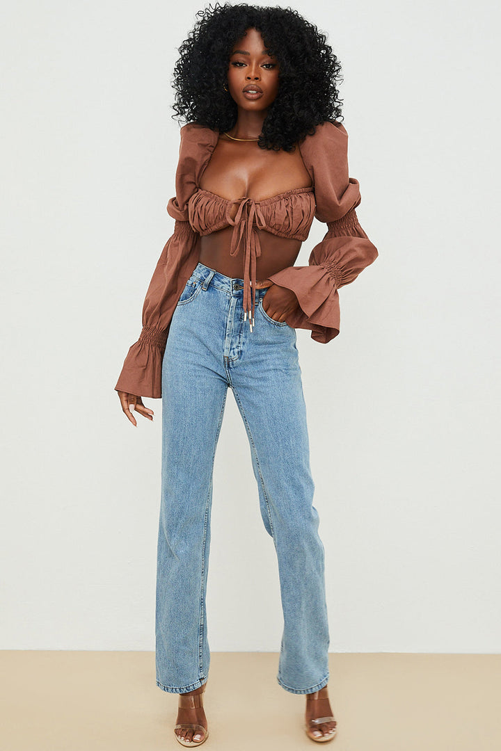 Stilla | Chokolade Smocket Top