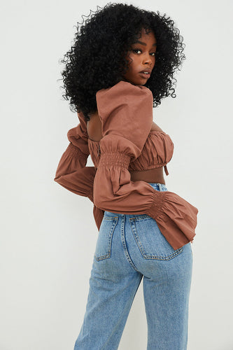 Stilla | Chokolade Smocket Top