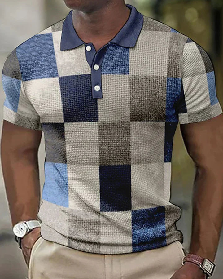 Stilla | Kortærmet Poloshirt med Ternet Print