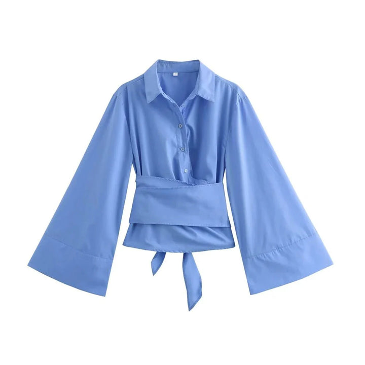 Stilla | Kimono bluse med bred sløjfebånd