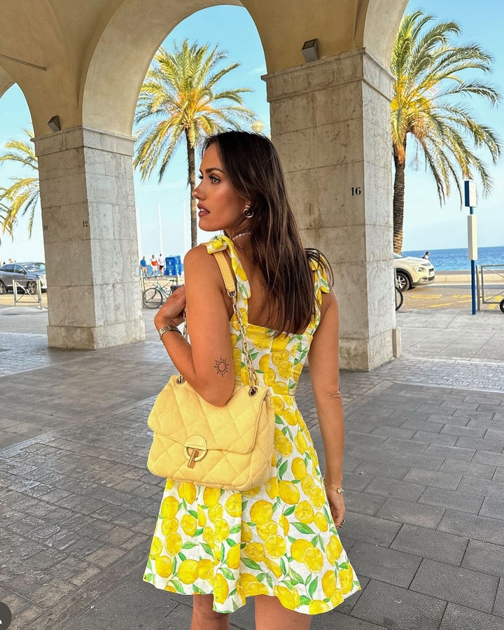 Stilla | Citron Print Kjole