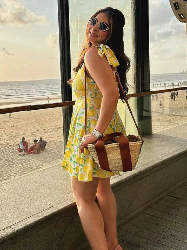 Stilla | Citron Print Kjole