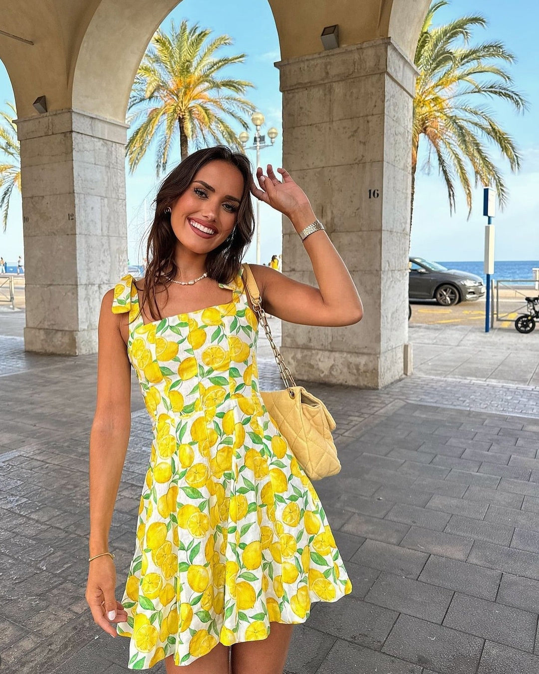 Stilla | Citron Print Kjole