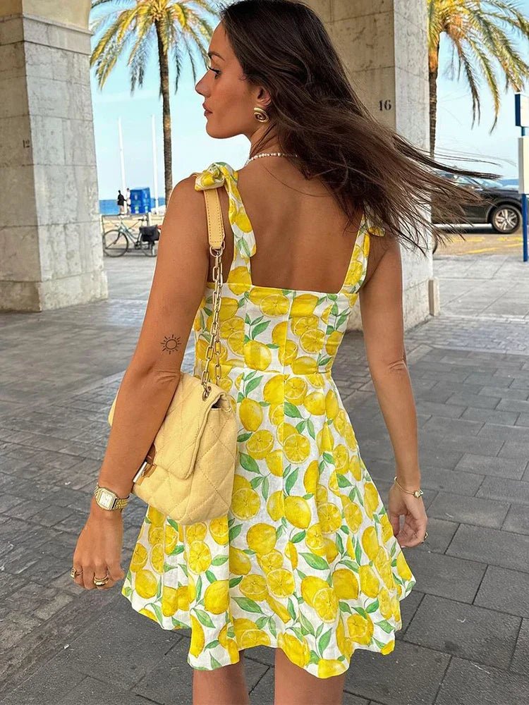 Stilla | Citron Print Kjole