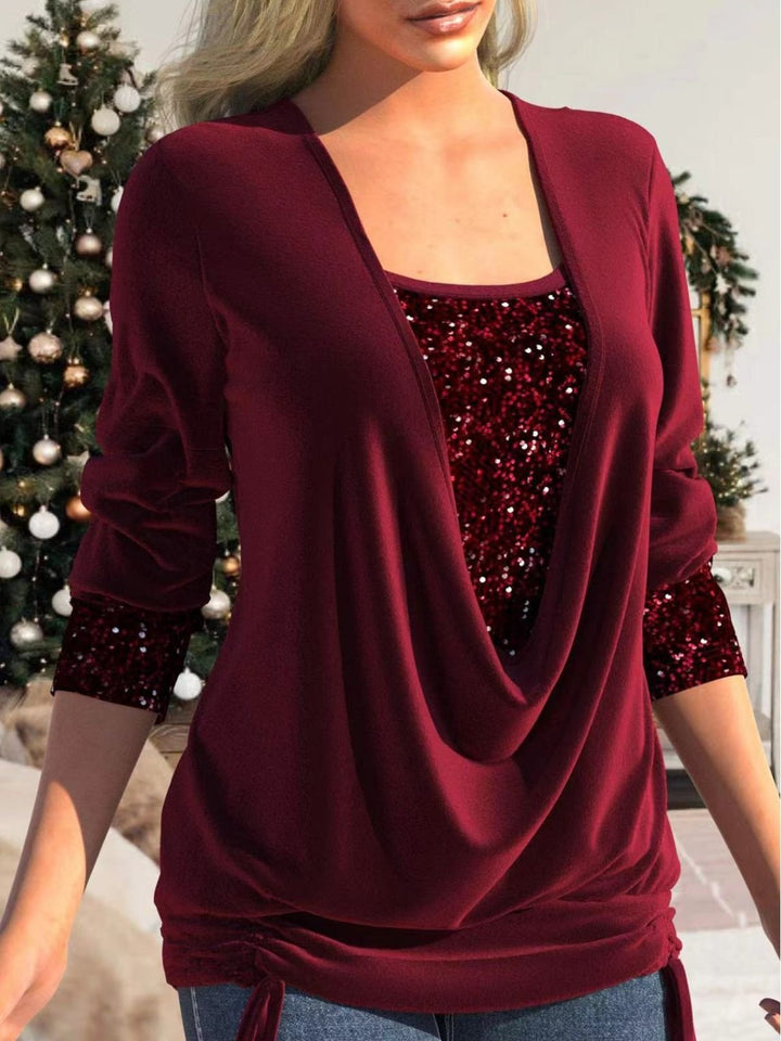 Stilla | Skinnende Glitterbluse