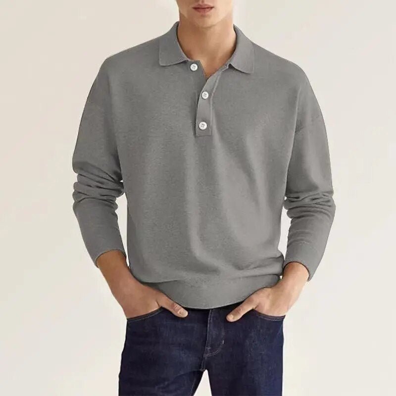 Stilla | Klassisk Langærmet Poloshirt til Mænd
