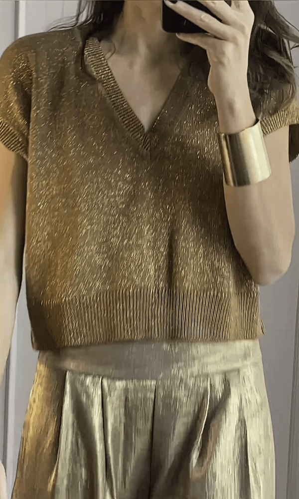 Stilla | Metallic Bluse Og Bukser Sæt
