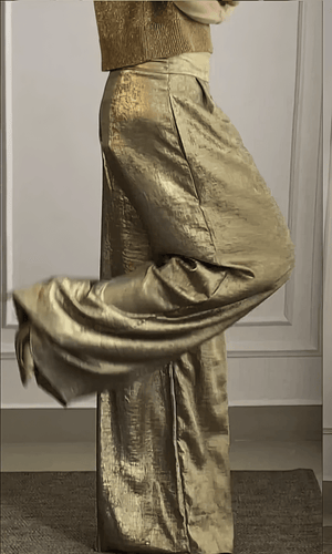 Stilla | Metallic Bluse Og Bukser Sæt