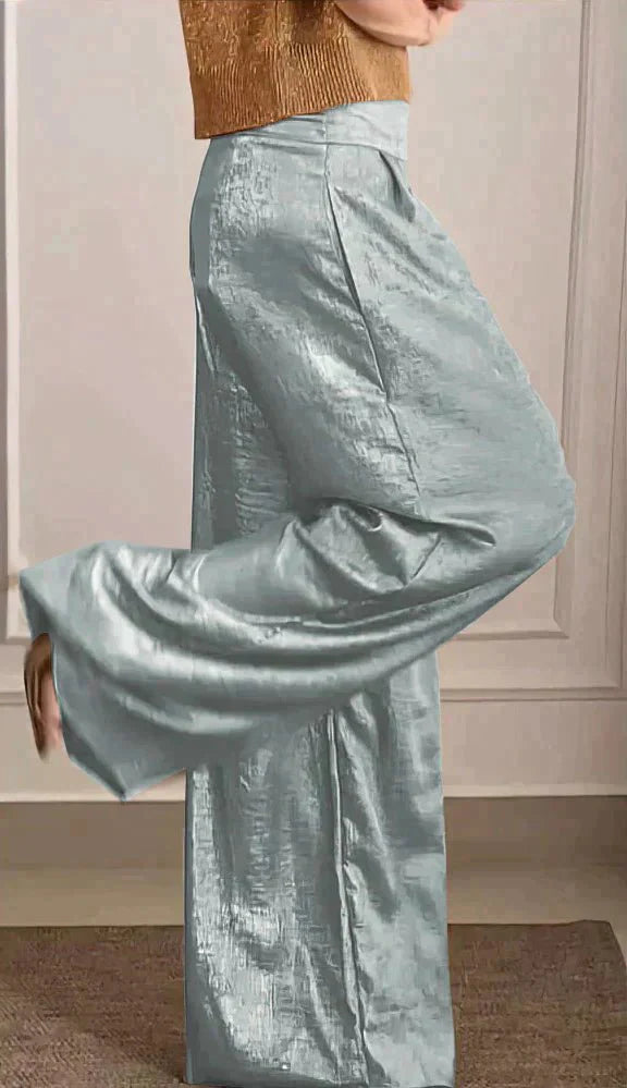 Stilla | Metallic Bluse Og Bukser Sæt