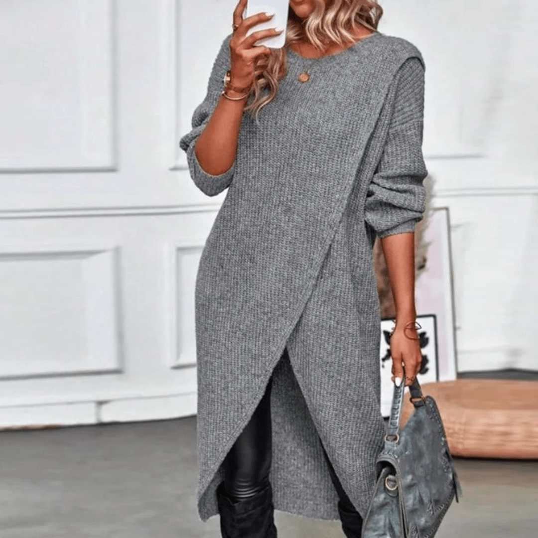 Stilla | Lang Strikpullover