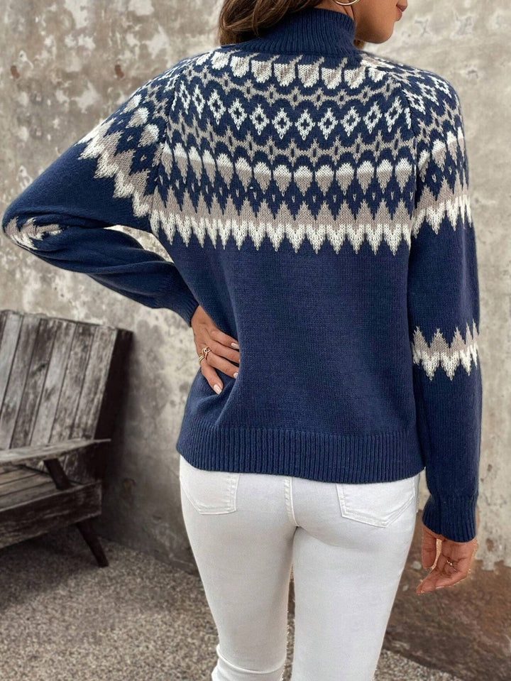 Stilla | Jacquard Strik Rullekravepullover