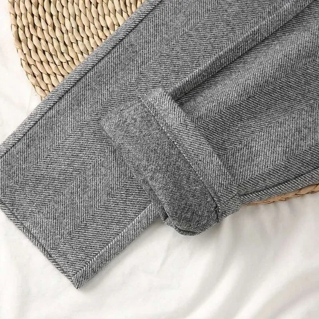 Stilla | Tweed Bukser Med Høj Talje
