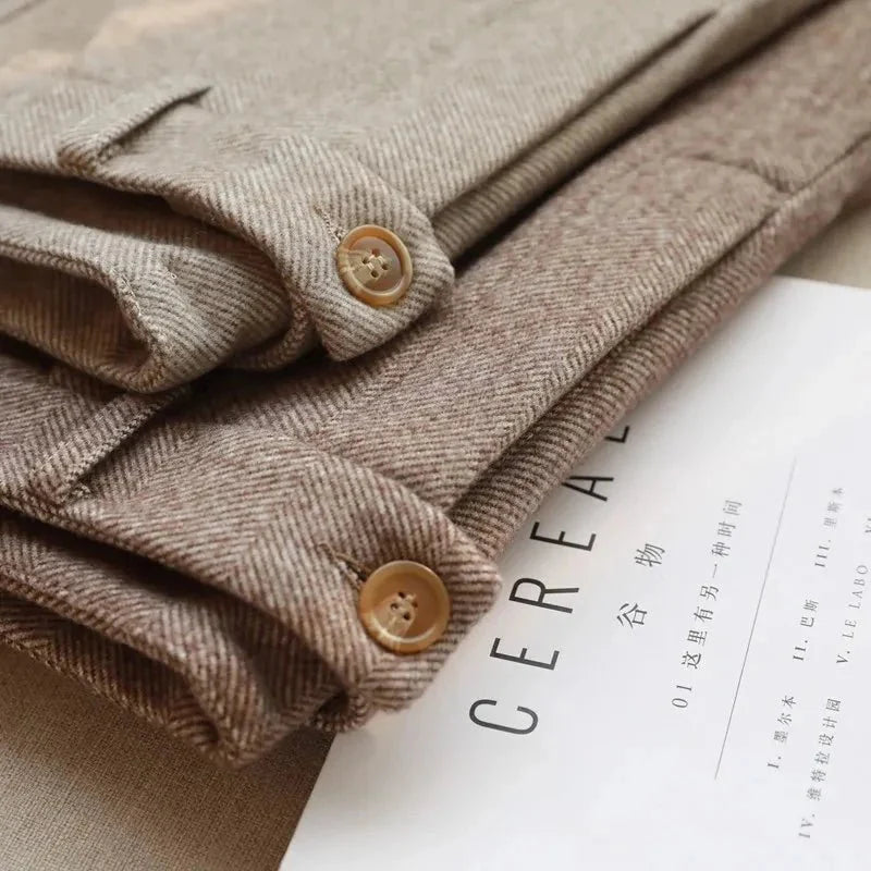 Stilla | Tweed Bukser Med Høj Talje