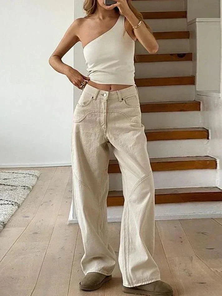 Stilla | Marie Baggy Jeans Med Høj Talje