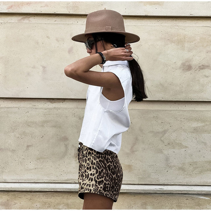 Stilla | Shorts med leopardmønster