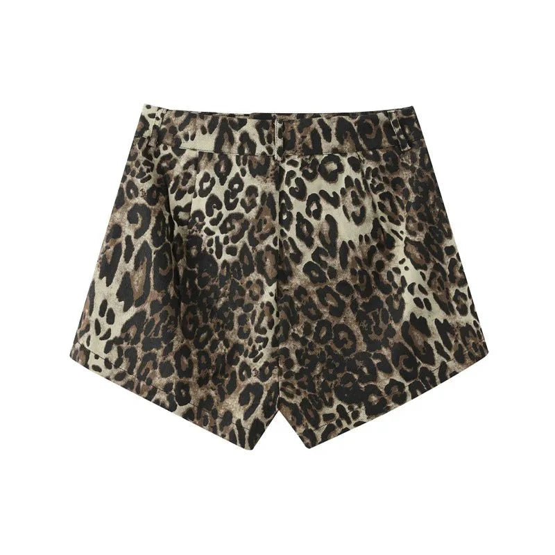 Stilla | Shorts med leopardmønster