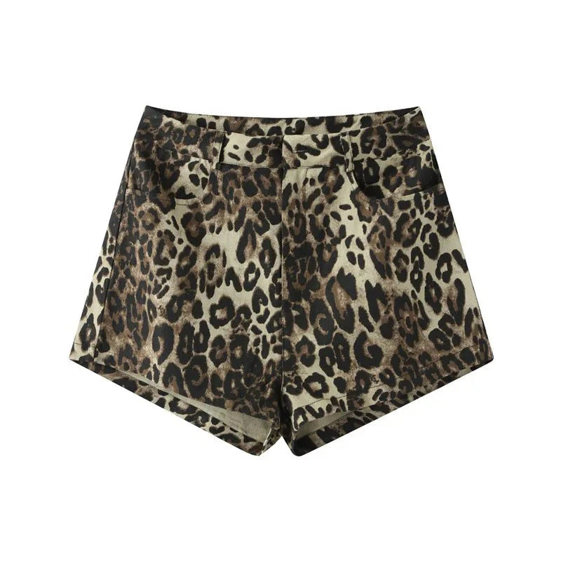 Stilla | Shorts med leopardmønster