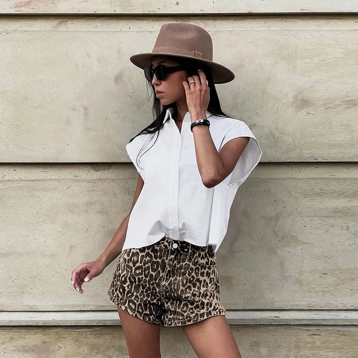 Stilla | Shorts med leopardmønster