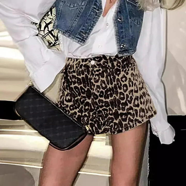 Stilla | Shorts med leopardmønster