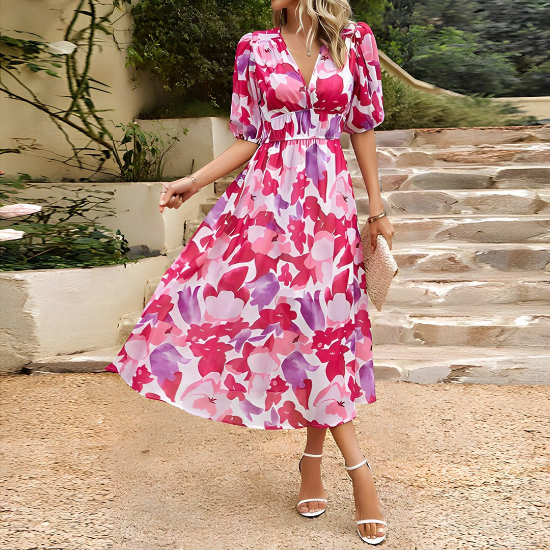 Stilla | Floral Midikjole