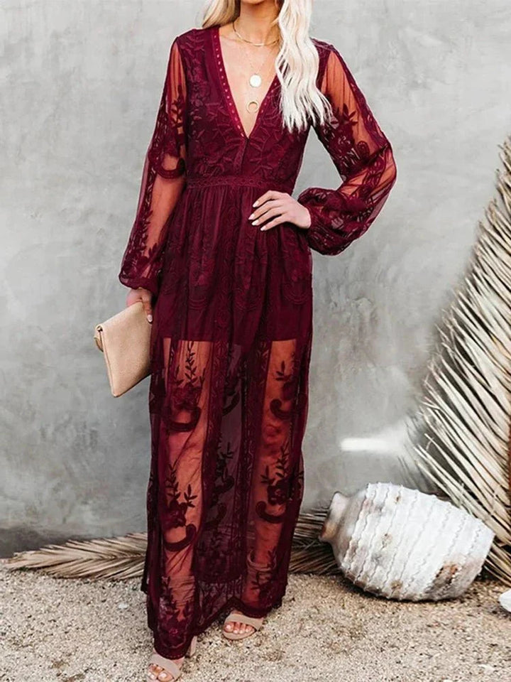 Stilla | Boho Maxikjole Med Spidser