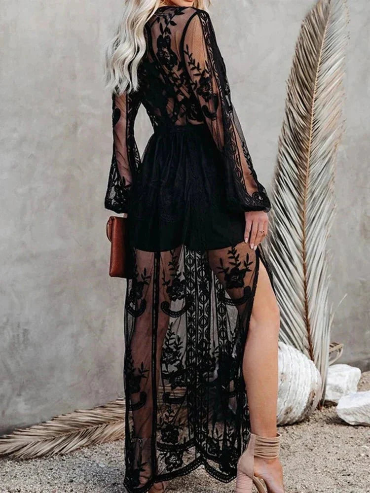 Stilla | Boho Maxikjole Med Spidser
