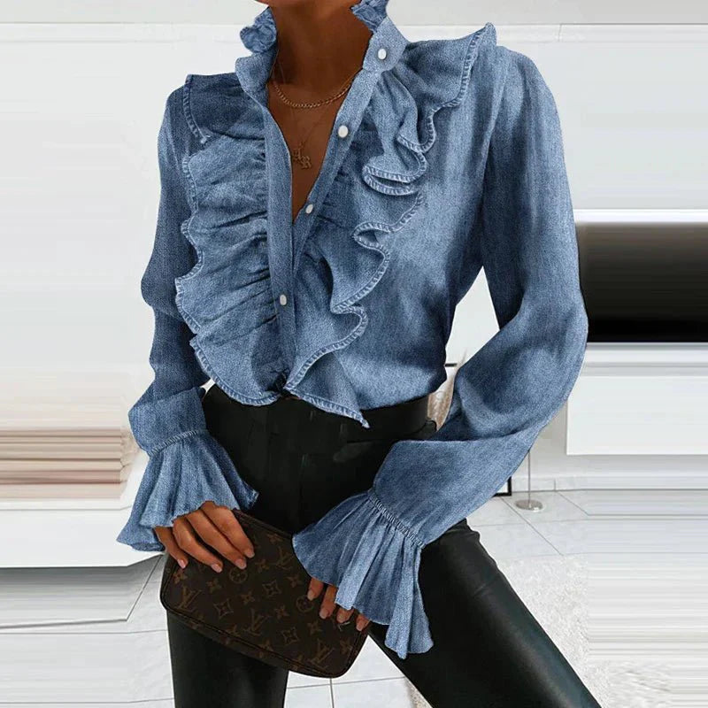 Stilla | Rynket chiffonbluse
